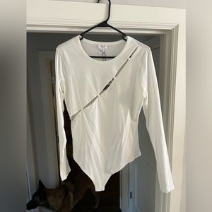 White Long Sleeve Body Suit
